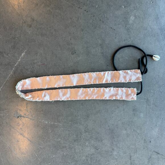 Vintage Y2k Embellished Seashell Rhinestone Tie Belt Boho Fairy 31" - Picture 3 of 4